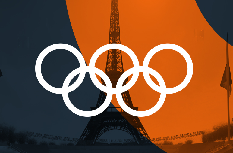 Olympic logo on an msite background