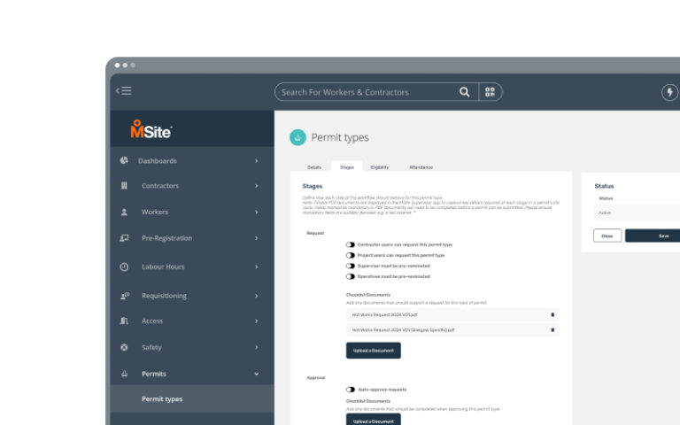 permit type from msite dashboard