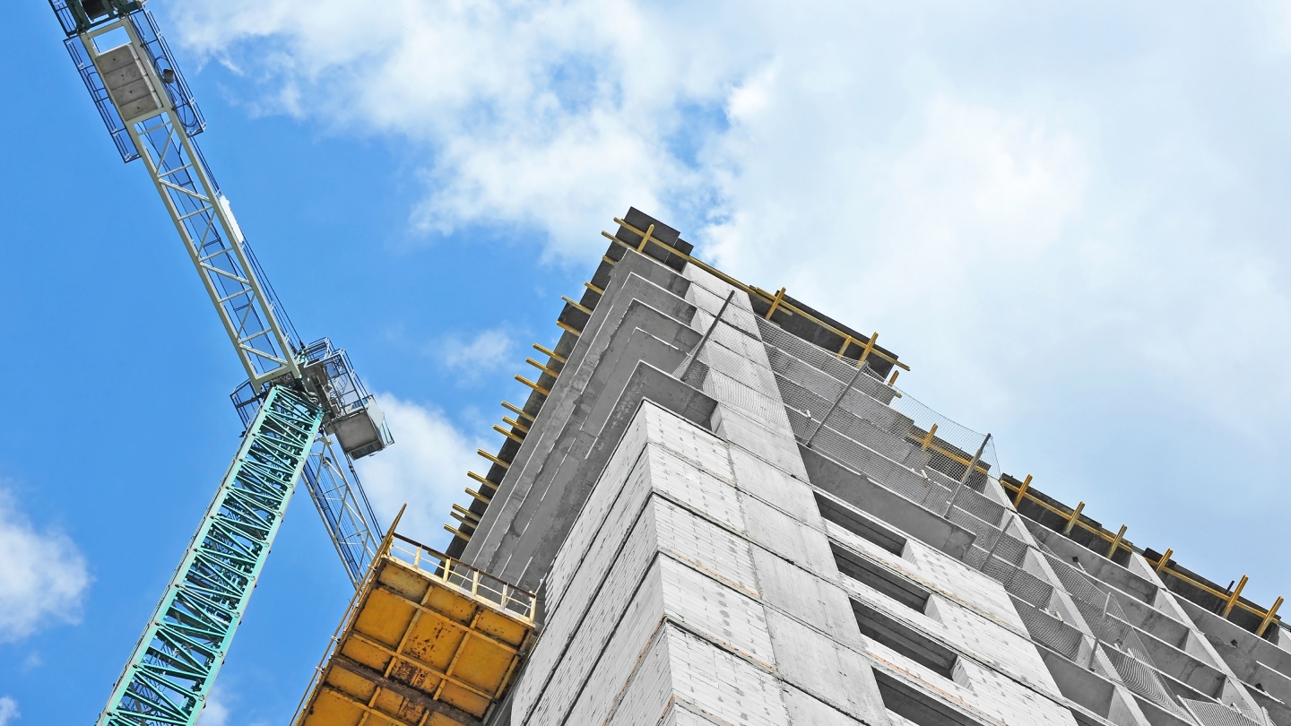 crane on a builiding construction site