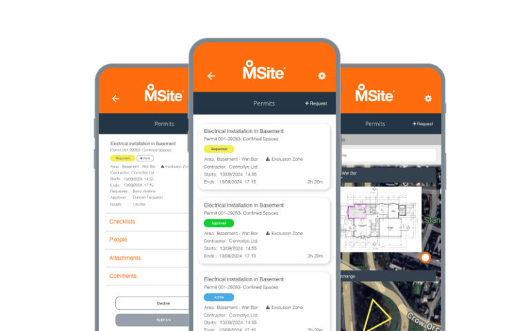 permits screens on MSite workforce management software